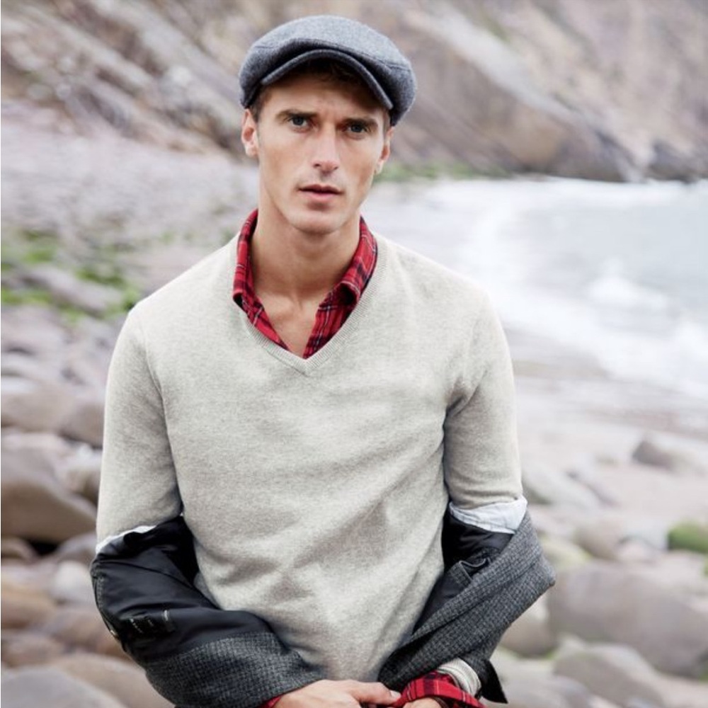 J.Crew Classic Navy Pinstripe News Boy Cap